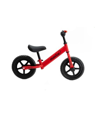 Bicicleta Maxtar pentru copii fara pedale Sebra, roti 12", rosu