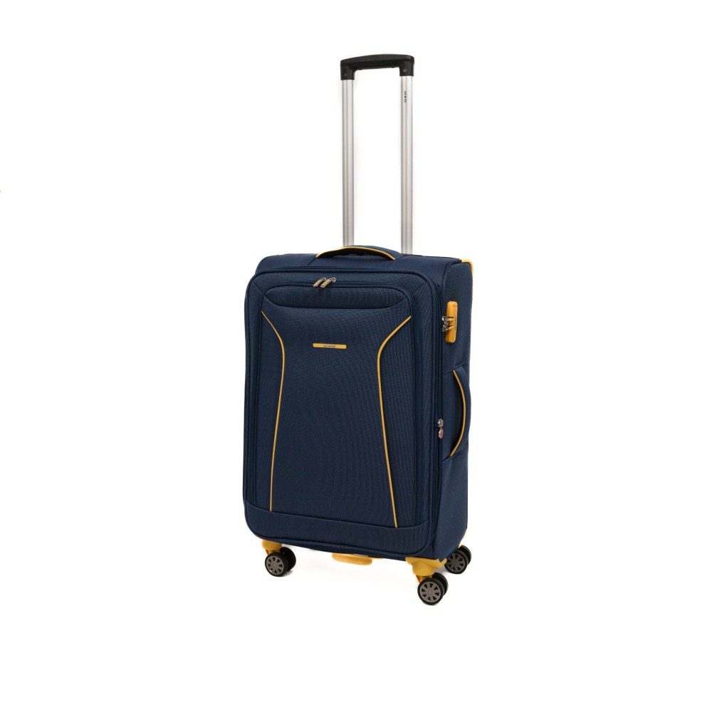 Troler Cruise, 68x41x26 cm, 3 kg, expandabil 30%, bleumarin/galben