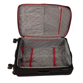 Troler Smiley, 79x46x28 cm, 3.8 kg, expandabil 30%, negru/rosu