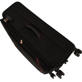 Troler Smiley, 79x46x28 cm, 3.8 kg, expandabil 30%, negru/rosu