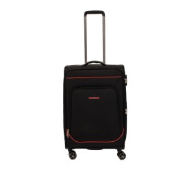 Troler Smiley, 68x42x25 cm, 3.5 kg, expandabil 30%, negru/rosu