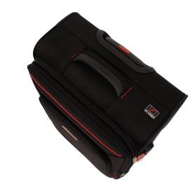 Troler Smiley, 68x42x25 cm, 3.5 kg, expandabil 30%, negru/rosu