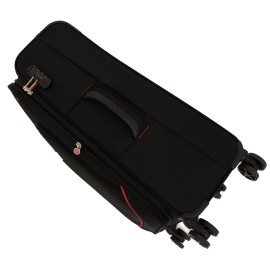 Troler Smiley, 68x42x25 cm, 3.5 kg, expandabil 30%, negru/rosu