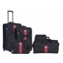 Set 5 bucati Master Penta, Troler mediu,Troler mic, Geanta voiaj, Geanta avion, Geanta cosmetice, Black