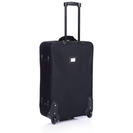 Set 5 bucati Master Penta, Troler mediu,Troler mic, Geanta voiaj, Geanta avion, Geanta cosmetice, Black