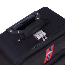 Set 5 bucati Master Penta, Troler mediu,Troler mic, Geanta voiaj, Geanta avion, Geanta cosmetice, Black