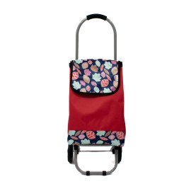 Sacosa piata cu carucior, Master, 2 roti, 28 l, rosu