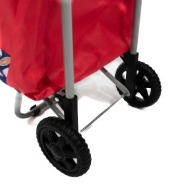 Sacosa piata cu carucior, Master, 2 roti, 28 l, rosu