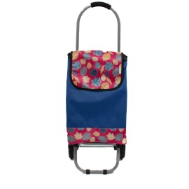 Sacosa piata cu carucior, Master, 2 roti, 28 l, albastru