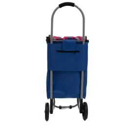 Sacosa piata cu carucior, Master, 2 roti, 28 l, albastru
