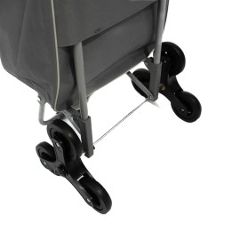 Sacosa piata cu carucior, Master, 2 roti triple, 38 l, gri inchis