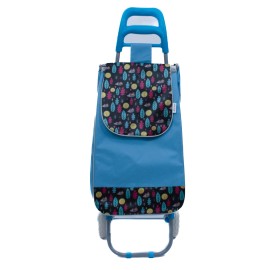 Sacosa piata cu carucior, Master, 2 roti, 38 l, bleu