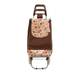 Sacosa piata cu carucior, Master, 2 roti, 38 l, maro