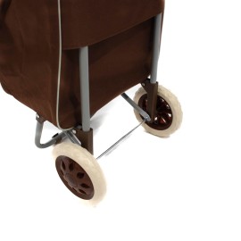 Sacosa piata cu carucior, Master, 2 roti, 38 l, maro