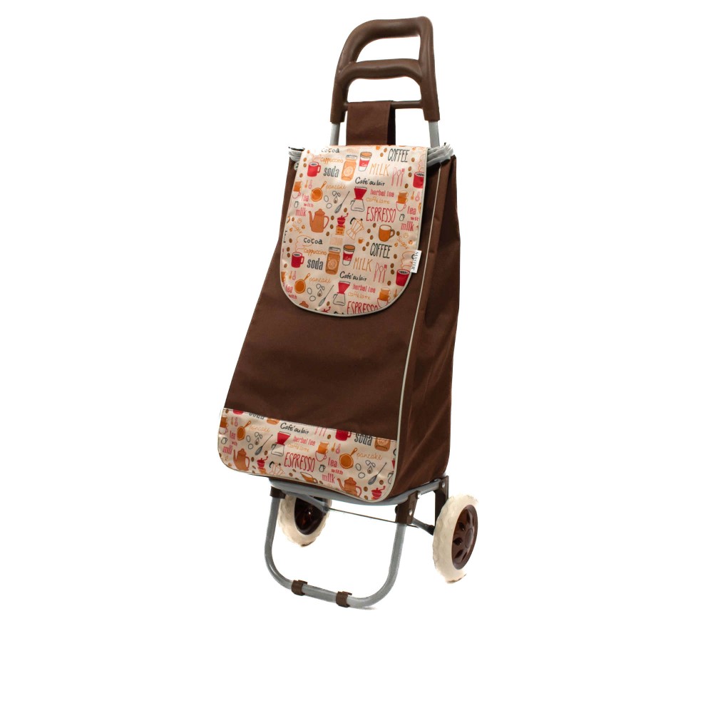 Sacosa piata cu carucior, Master, 2 roti, 38 l, maro