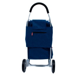 Sacosa piata cu carucior, Master, 2 roti, 50 l, albastru