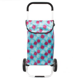 Sacosa piata cu carucior, Master, 2 roti, 45 l, albastru