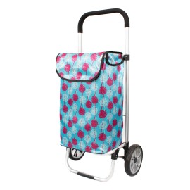 Sacosa piata cu carucior, Master, 2 roti, 45 l, albastru