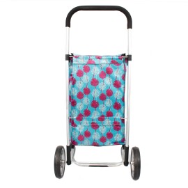 Sacosa piata cu carucior, Master, 2 roti, 45 l, albastru