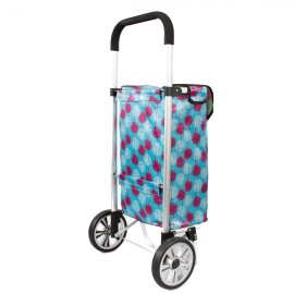 Sacosa piata cu carucior, Master, 2 roti, 45 l, albastru