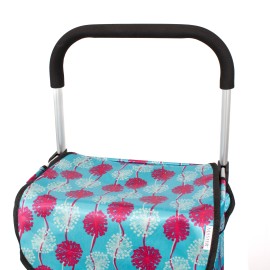 Sacosa piata cu carucior, Master, 2 roti, 45 l, albastru