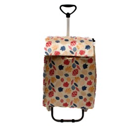 Sacosa piata cu carucior, Master, 2 roti, 50 l, frunze