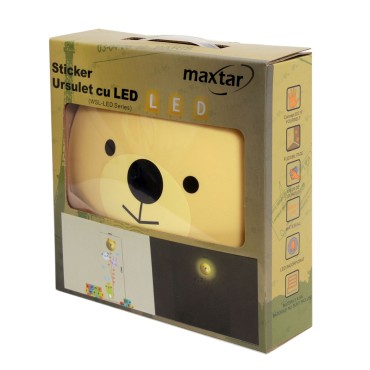 Sticker ursulet cu led Maxtar, masurator inaltime copii
