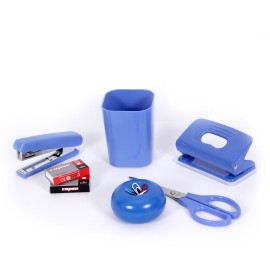 Set birou Kunst suport instrumente, foarfeca 17 cm, capsator, perforator, 2 cutii capse 10, suport magnetic pentru agrafe