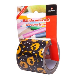 Banda adeziva decorativa Kunst Bones 500x4.8 cm, tip Duct Tape
