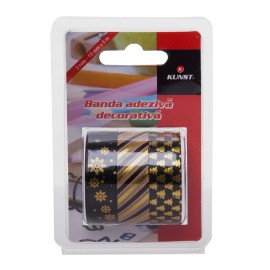 Set banda adeziva decorativa Kunst Glamour 3 buc 500x1.5 cm