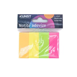 Note adezive KUNST, 4 culori, 100x4 file