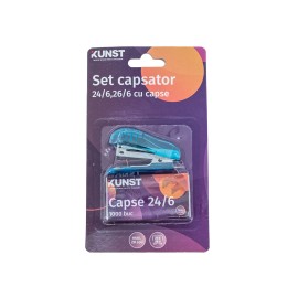 Set capsator KUNST, cu capse 24/6, 26/6, albastru