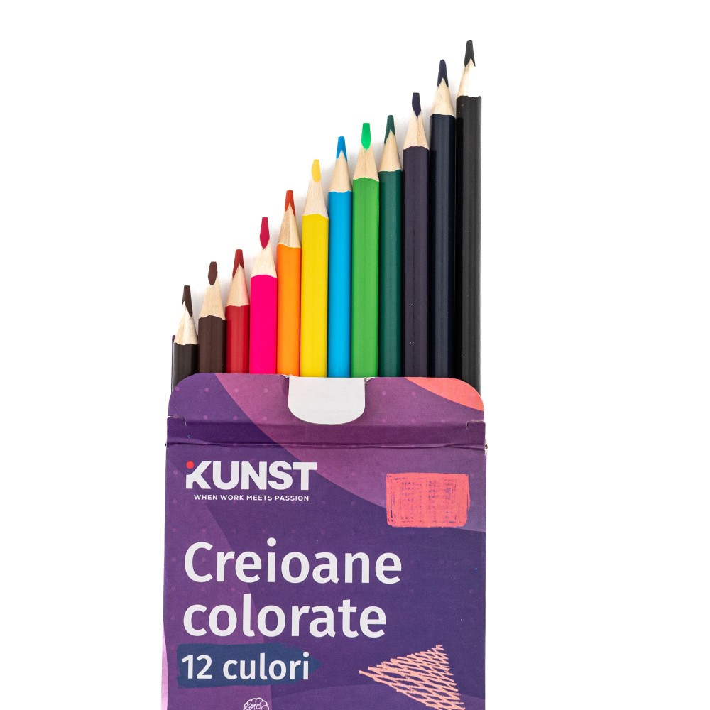 Set Creioane colorate KUNST, multicolor, 12buc