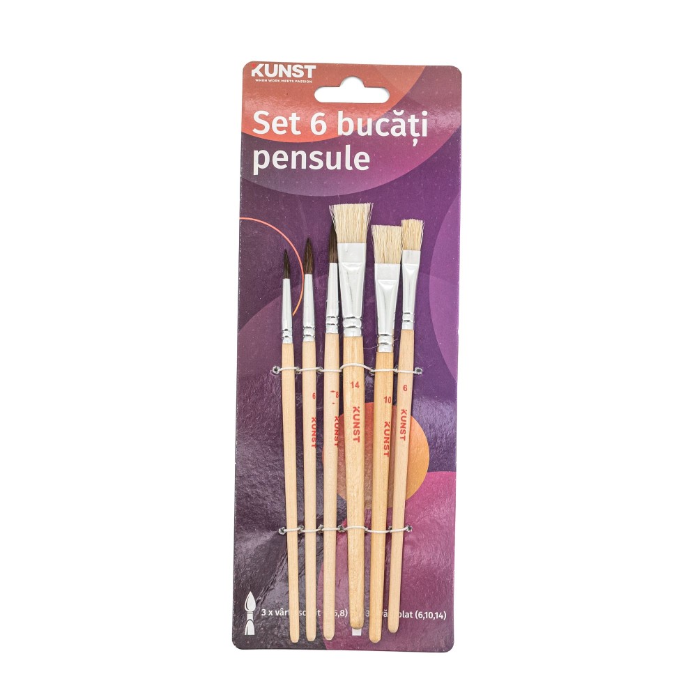 Set KUNST 6 Pensule, pentru pictat, diverse marimi