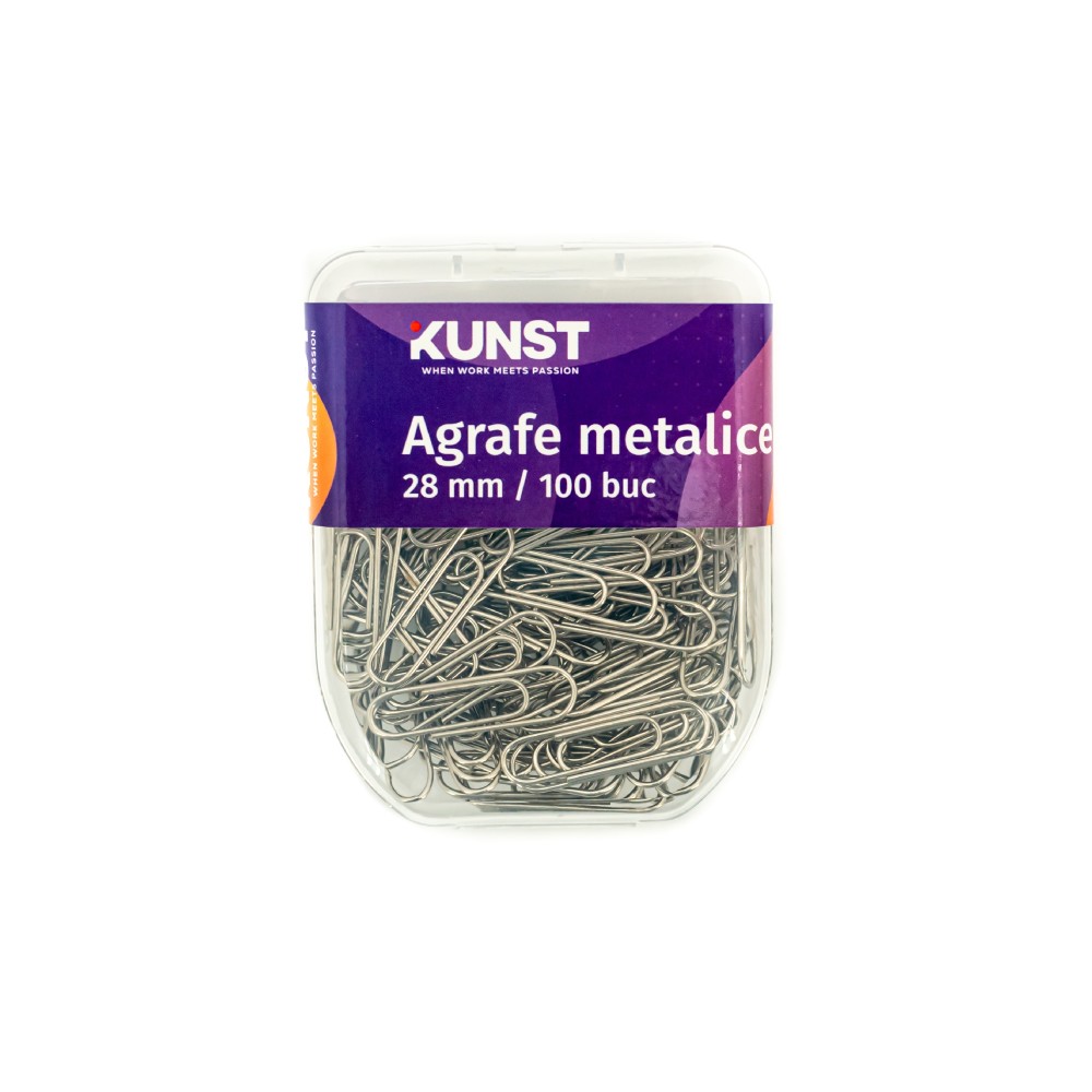 Set agrafe metalice, KUNST, 28 mm, 100 buc