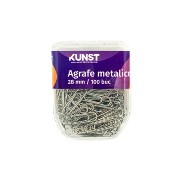 Set agrafe metalice, KUNST, 28 mm, 100 buc