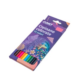 SET KUNST Creioane Colorare 12 buc si Ascutitoare cu Rezerva