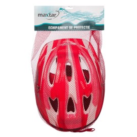 Set protectii Maxtar, Rosu, Casca 55 cm