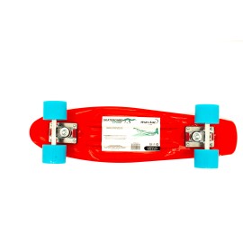 Skateboard Maxtar Chase, rosu cu turcoaz, 57x15 cm
