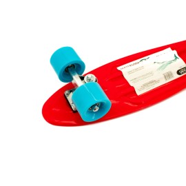 Skateboard Maxtar Chase, rosu cu turcoaz, 57x15 cm