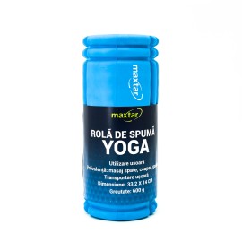 Rola MAXTAR, pentru masaj si antrenamente Yoga, Pilates, 33.2 x 14 CM, albastru