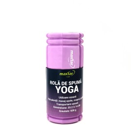 Rola MAXTAR, pentru masaj si antrenamente Yoga, Pilates, 33.2 x 14 CM, mov