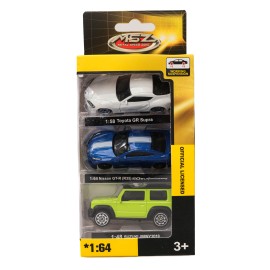 Set 3 masinute: Toyota GR Supra/Nissan GT-R/Suzuki Jimny 2018  MSZ 1:58/1:64/1:48