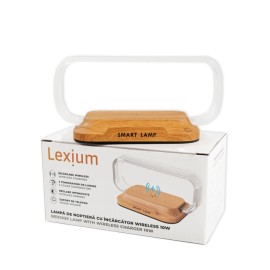Lampa de noptiera cu incarcator wireless 10W, Lexium