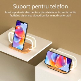 Lampa de noptiera cu incarcator wireless 10W, Lexium