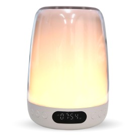 Lampa de veghe cu control tactil, difuzor bluetooth, ceas alarma, 16.5x12.5x12.5 cm, Lexium