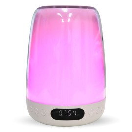 Lampa de veghe cu control tactil, difuzor bluetooth, ceas alarma, 16.5x12.5x12.5 cm, Lexium
