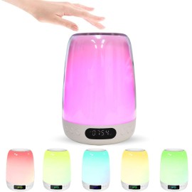 Lampa de veghe cu control tactil, difuzor bluetooth, ceas alarma, 16.5x12.5x12.5 cm, Lexium