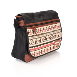 Geanta umar Maya 36x12x29 cm, 300 gr, negru / maro