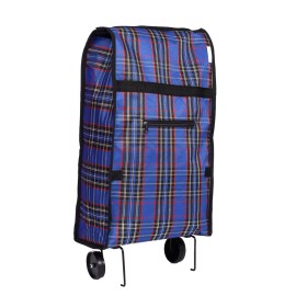 SACOSA DE PIATA CU ROTI 25 L ALBASTRU NEGRU